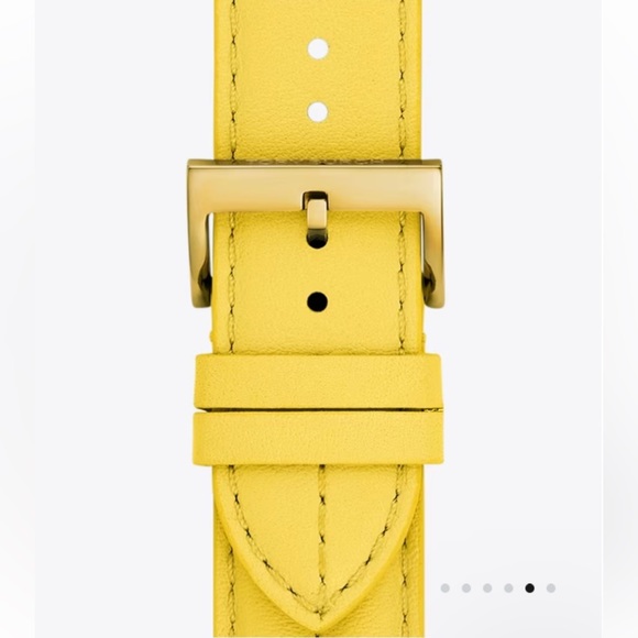 Tory Burch KIRA BAND FOR APPLE WATCH®, YELLOW LEATHER - Picture 5 of 15
